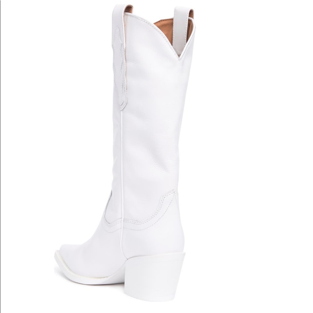 Jeffrey Campbell White Western Knee-High Cowboy Boots